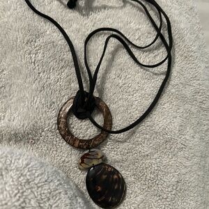 Brown and Black Pendant Necklace
